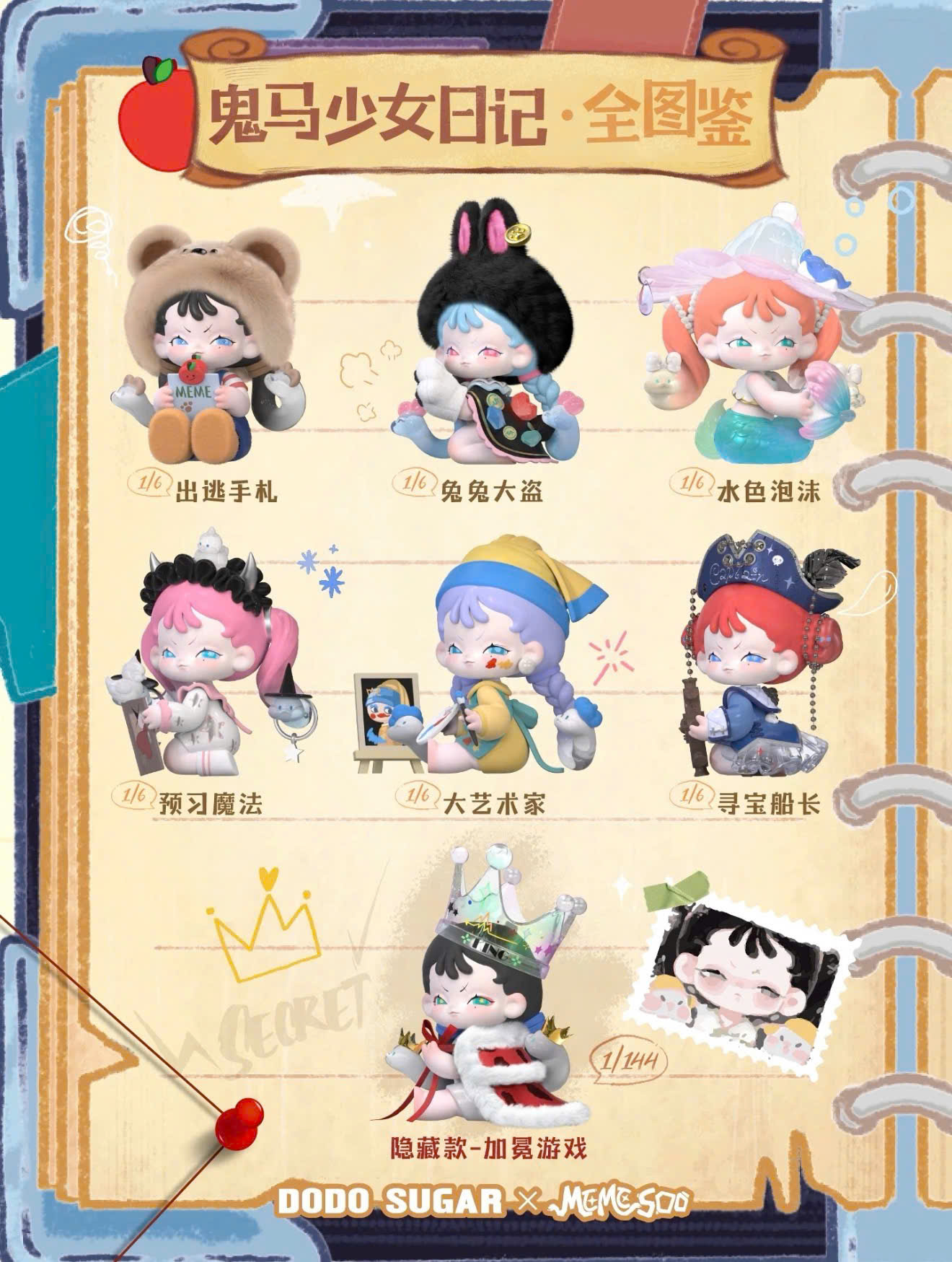 MEMESOO Quirky Girl's Diary Series Blind Box