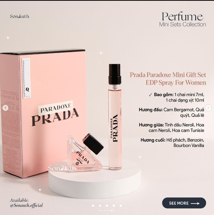 Set nước hoa Prada Paradoxe Mini Gift Set EDP Spray For Women | SonAuth  Official