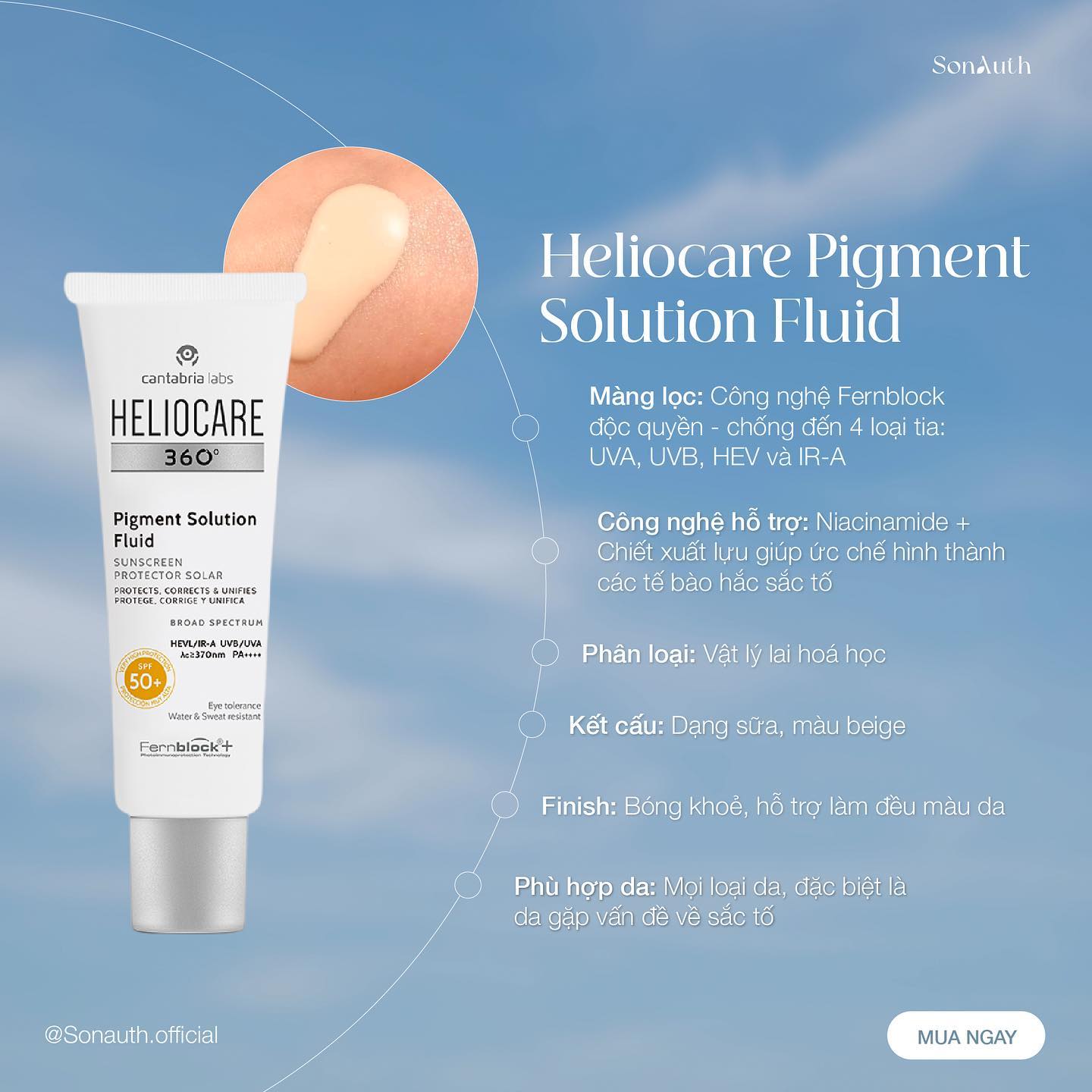 Kem Chống Nắng Heliocare 360º Pigment Solution Fluid SPF50+ 50ml