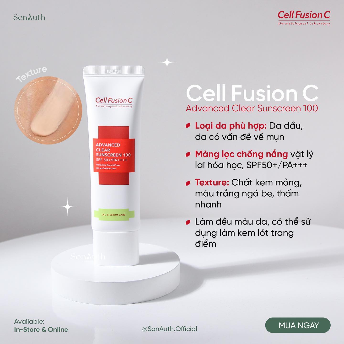 Kem Chống Nắng Cell Fusion C Advanced Clear Sunscreen 50ml