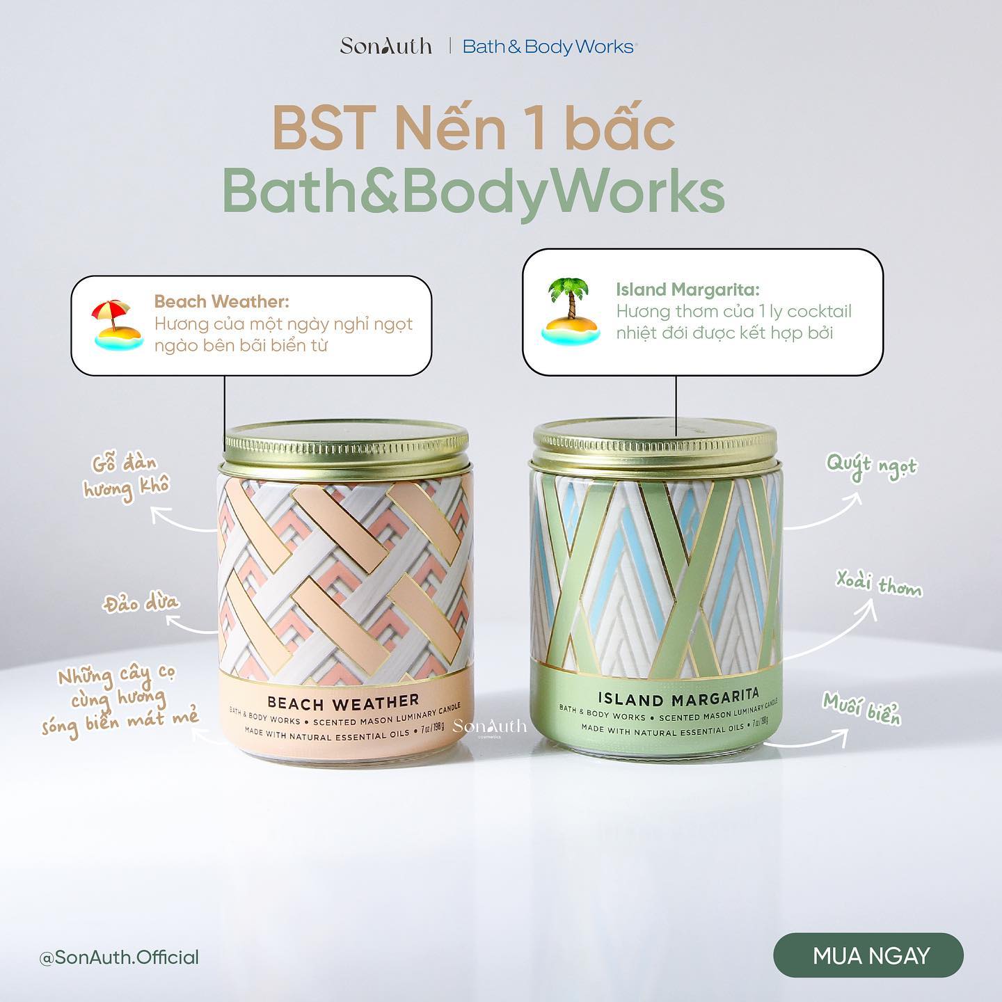 Nến Thơm 1 Bấc Bath & Body Works Single Wick Candle