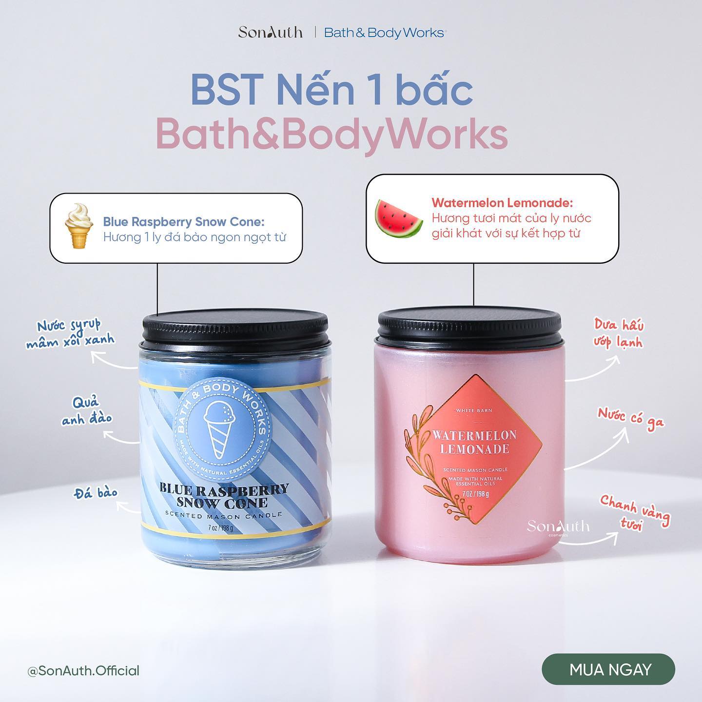 Nến Thơm 1 Bấc Bath & Body Works Single Wick Candle