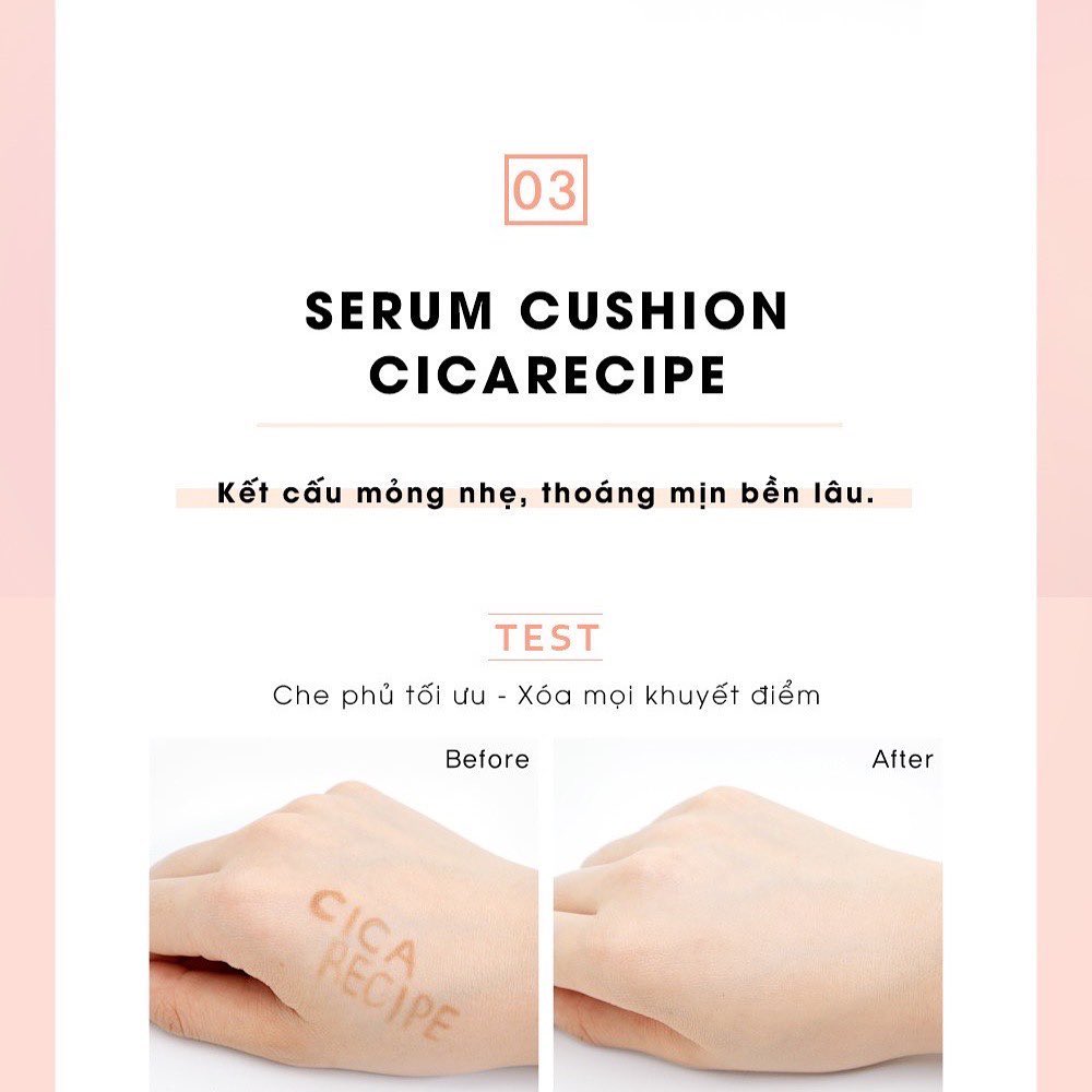 Phấn Nước Beausta Cicarecipe Serum Cushion SPF50+ 15g