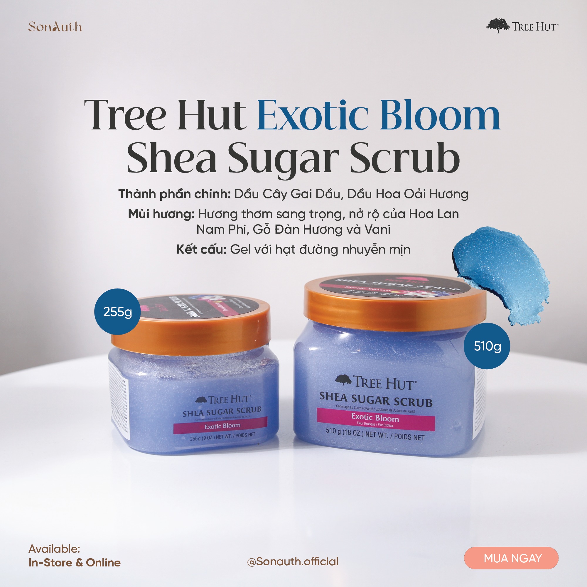 Tẩy Da Chết Cơ Thể Tree Hut Shea Sugar Scrub 510g (NK)