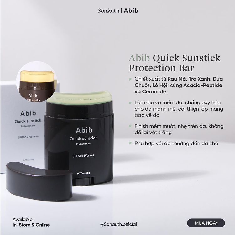 Thanh Lăn Chống Nắng Abib Quick Sunstick Protection Bar SPF50+ 22g