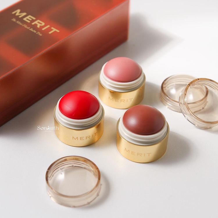 Bộ Trang Điểm Má Merit Mini Flush Balm Cream Blush Set