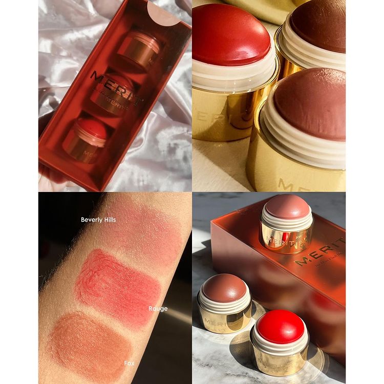 Bộ Trang Điểm Má Merit Mini Flush Balm Cream Blush Set