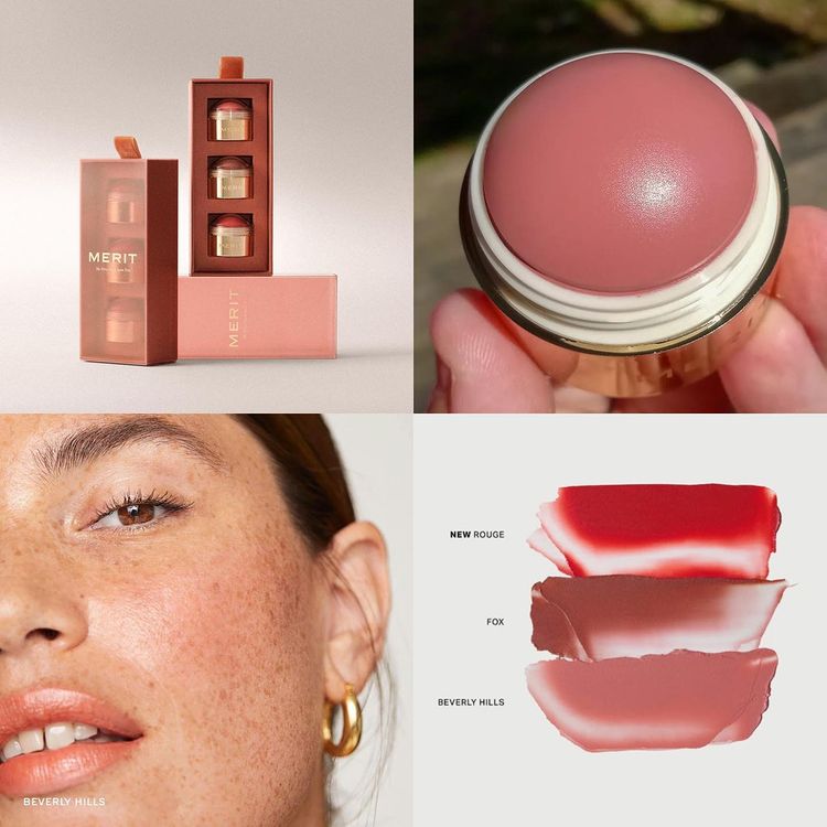 Bộ Trang Điểm Má Merit Mini Flush Balm Cream Blush Set