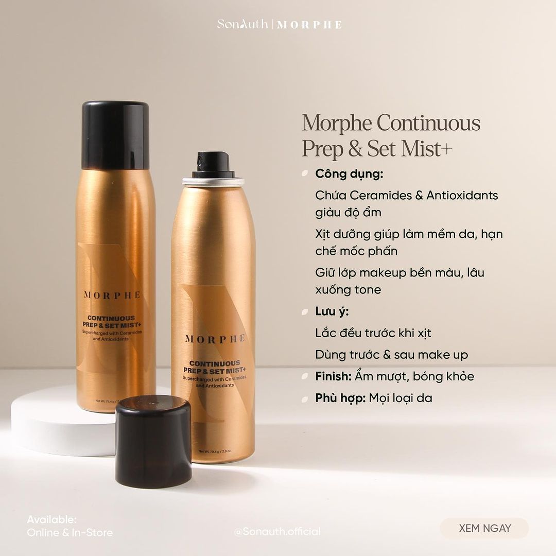 Xịt Trang Điểm Morphe Continuous Prep & Set Mist 79.4g