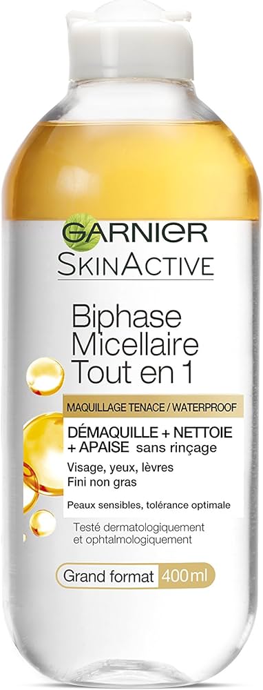 Tẩy Trang Dầu Nước Garnier Biphase Micellaire Maquillage Tenace (Vàng)