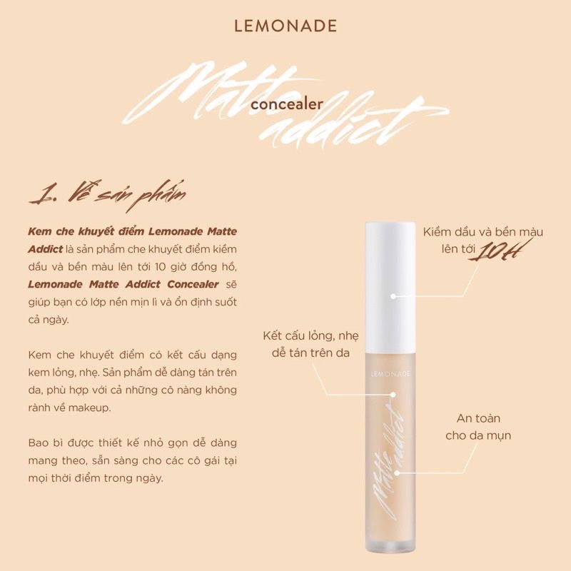 Che Khuyết Điểm Lemonade Matte Addict Concealer