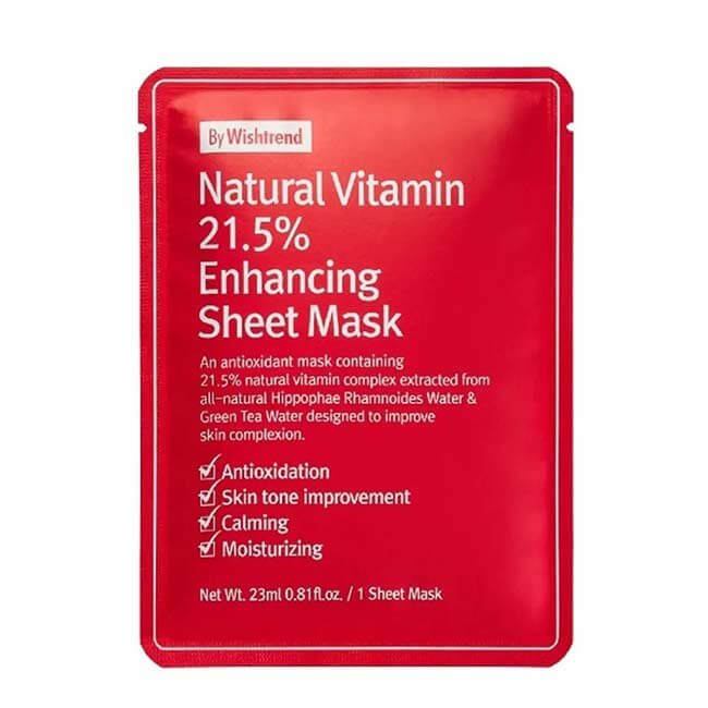Mặt nạ giấy  By Wishtrend Natural Vitamin 21.5% Enhancing Sheet Mask 23ml
