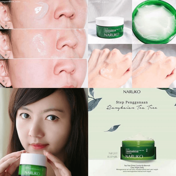 Naruko Tea Tree Shine Control & Blemish Clear Night Gelly 80g