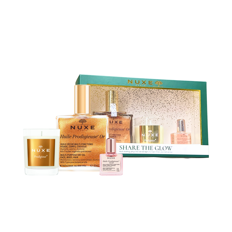 Bộ Dưỡng Da Nuxe Huile Prodigieuse Shimmering Dry Oil 100ml Set