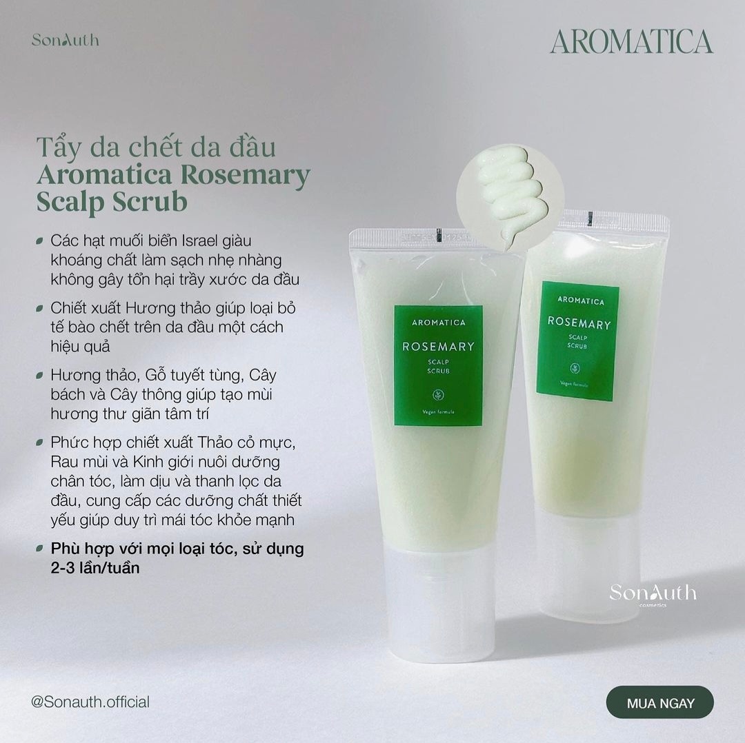 Bộ Chăm Sóc Tóc AROMATICA Rosemary Scalp Scaling Trial Kit 4pcs