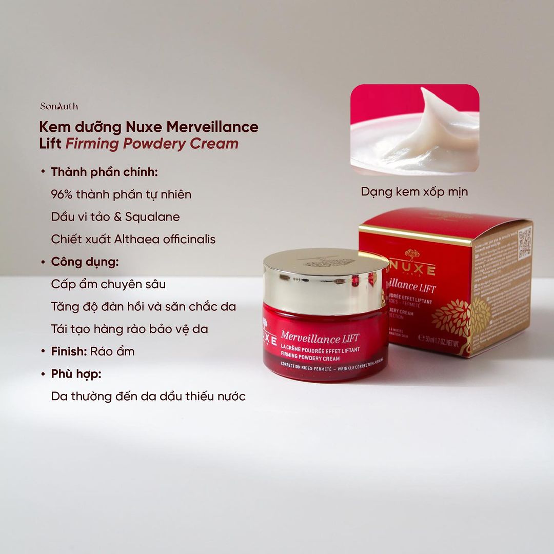 Kem Dưỡng Nuxe Merveillance Lift Firming Powdery Cream 50ml