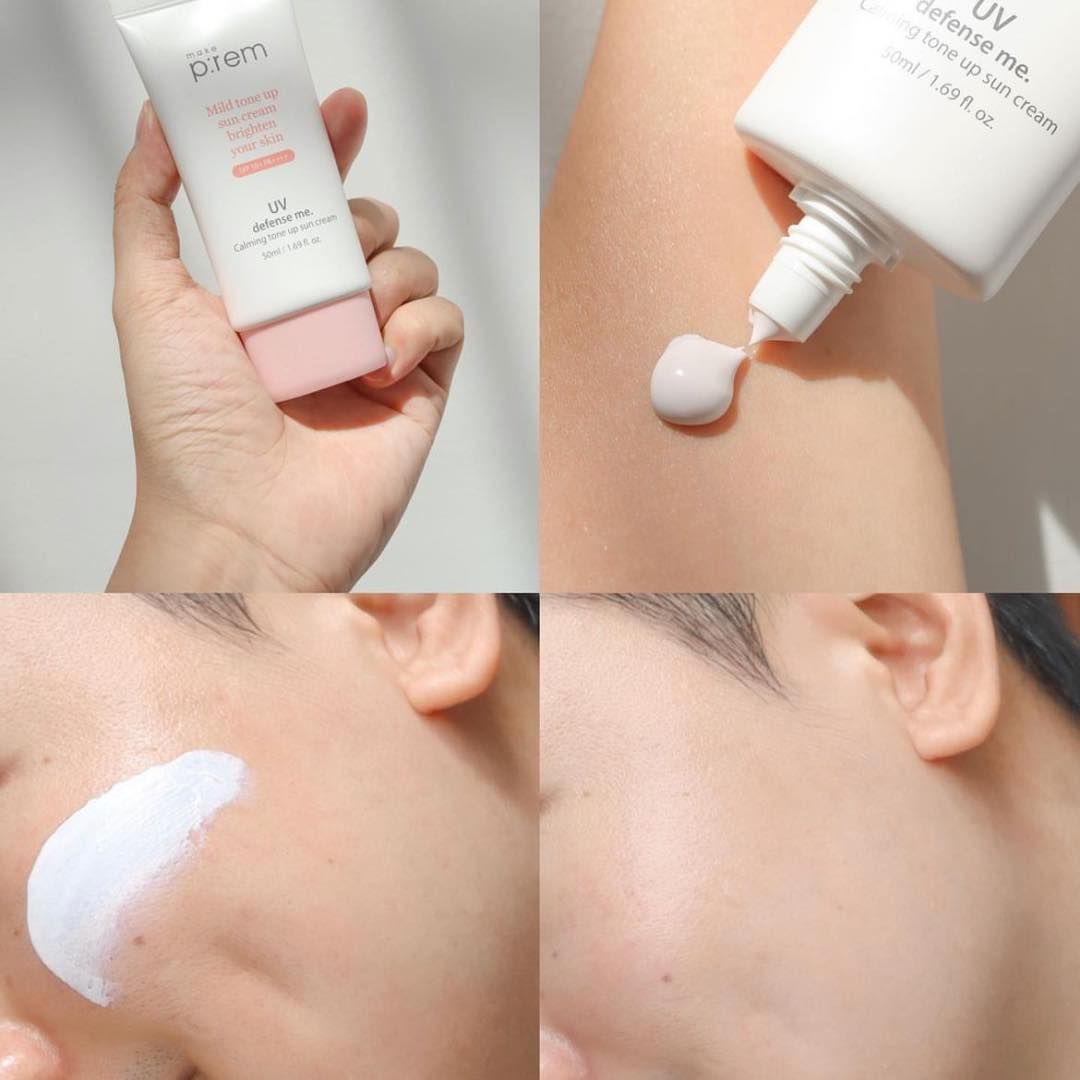 Kem Chống Nắng Make P:rem Defense me. Calming Tone Up Sun Cream