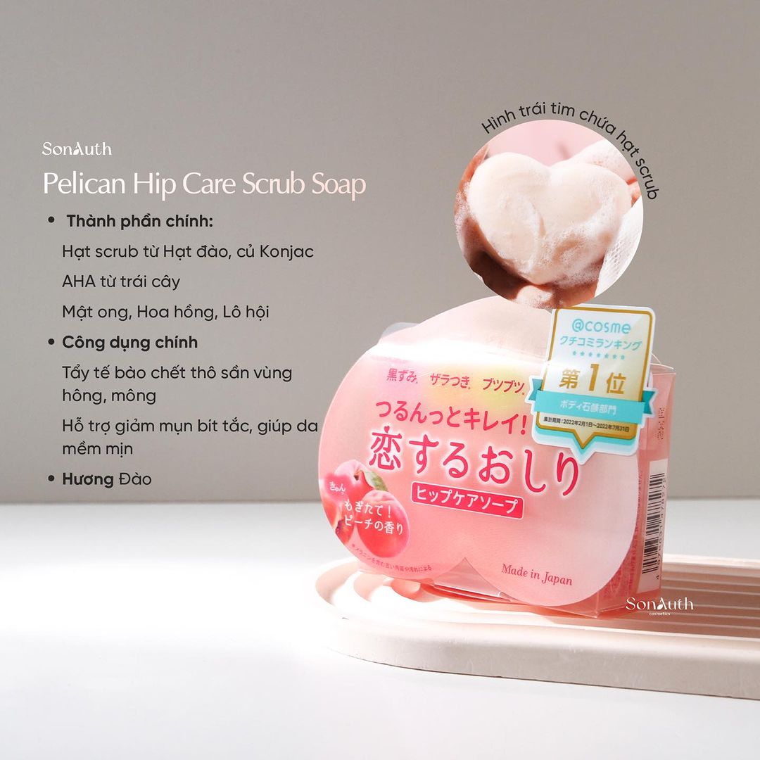 Xà Phòng Pelican Hip Care Scrub Soap 80g