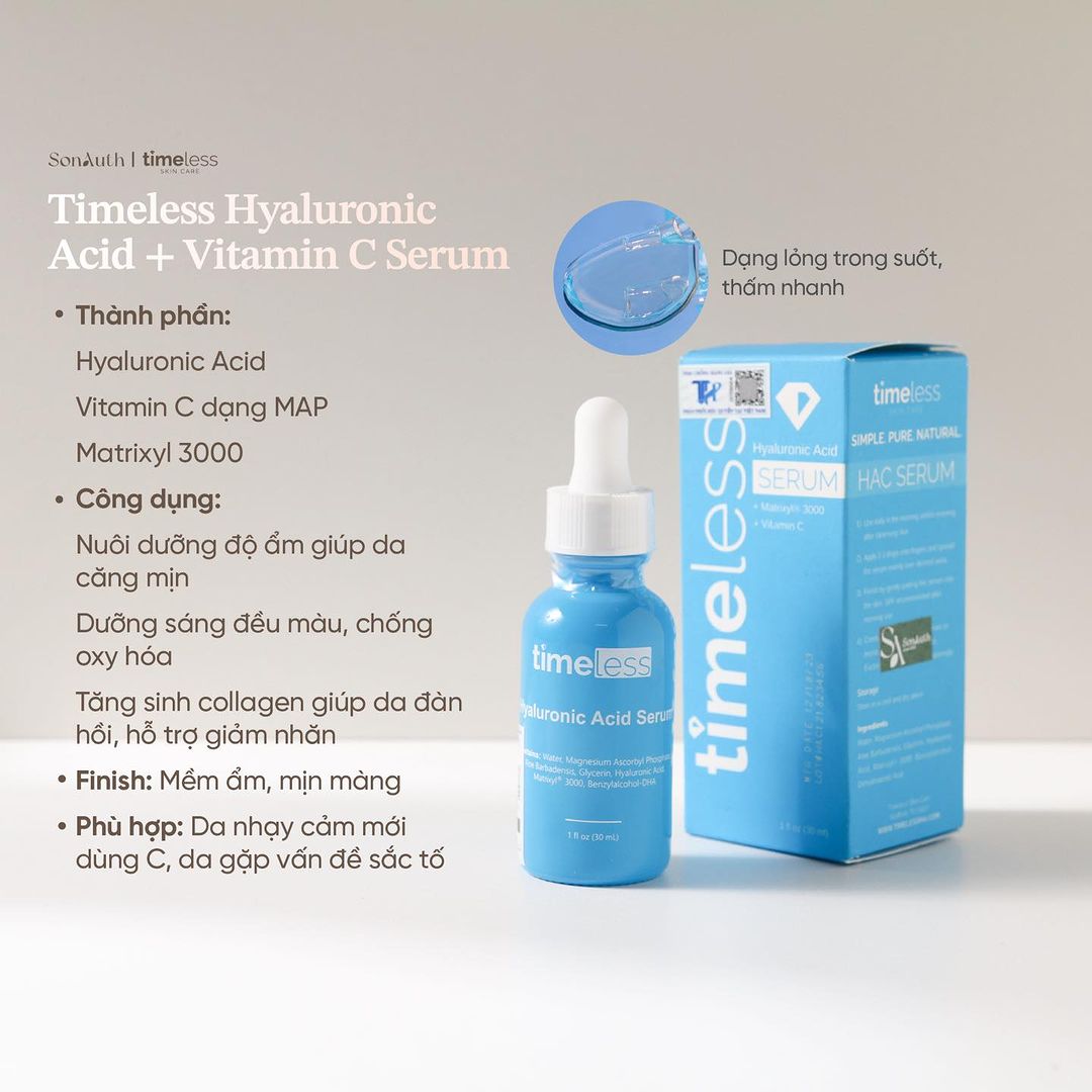 Tinh Chất Timeless Hyaluronic Acid + Vitamin C Serum (NK)