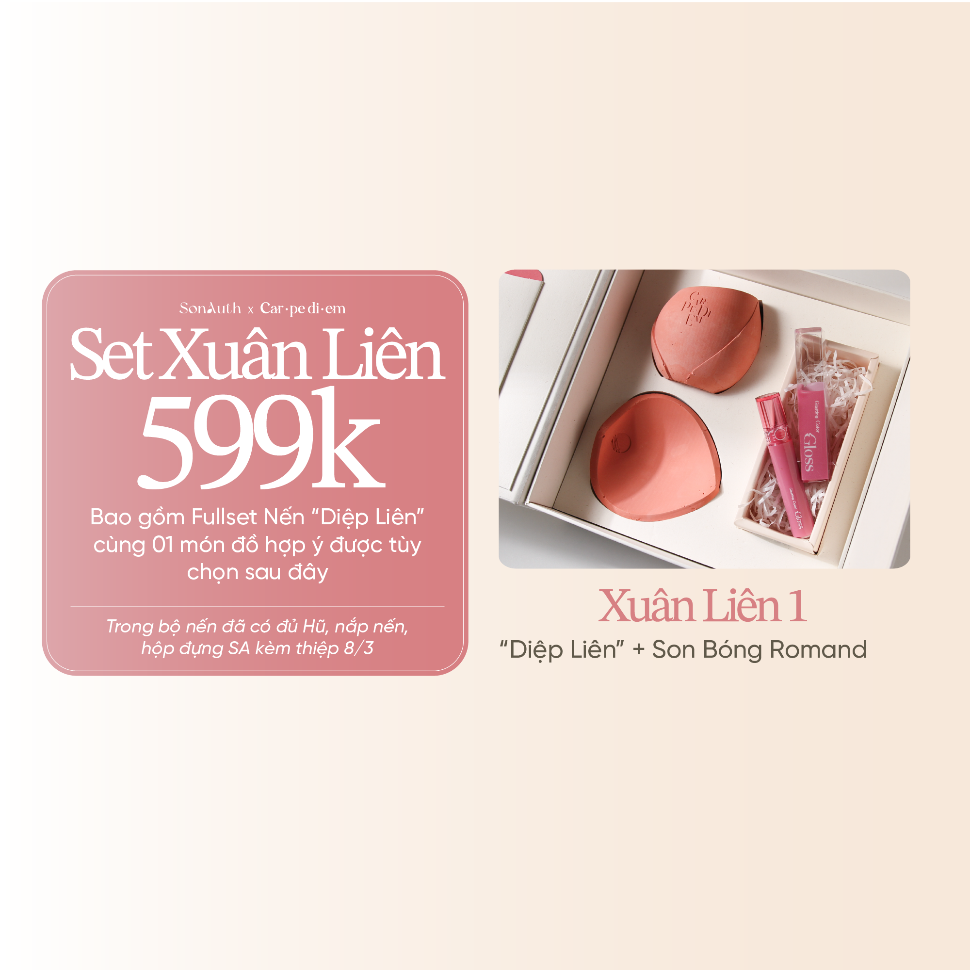 Set Nến Thơm CarpeDiem x SonAuth “Liên Hoa Khoe Sắc”