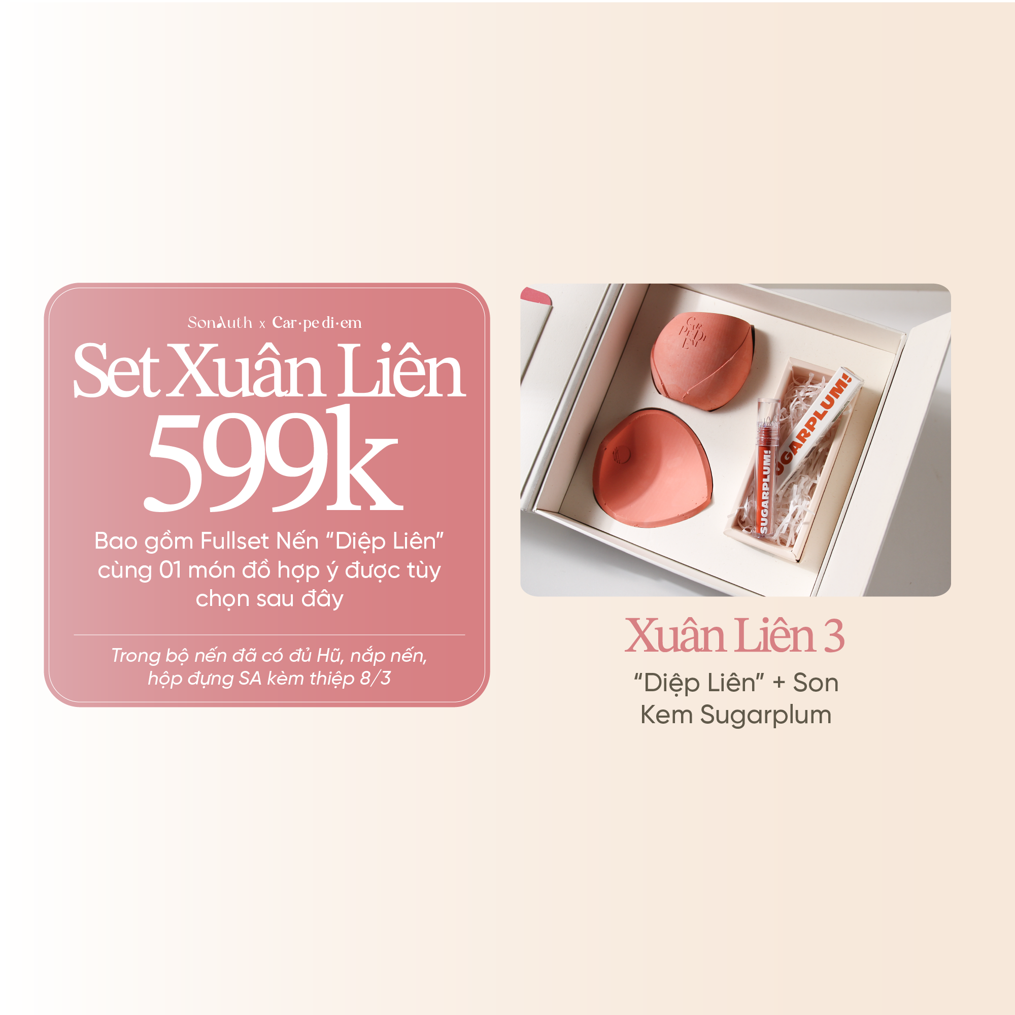 Set Nến Thơm CarpeDiem x SonAuth “Liên Hoa Khoe Sắc”