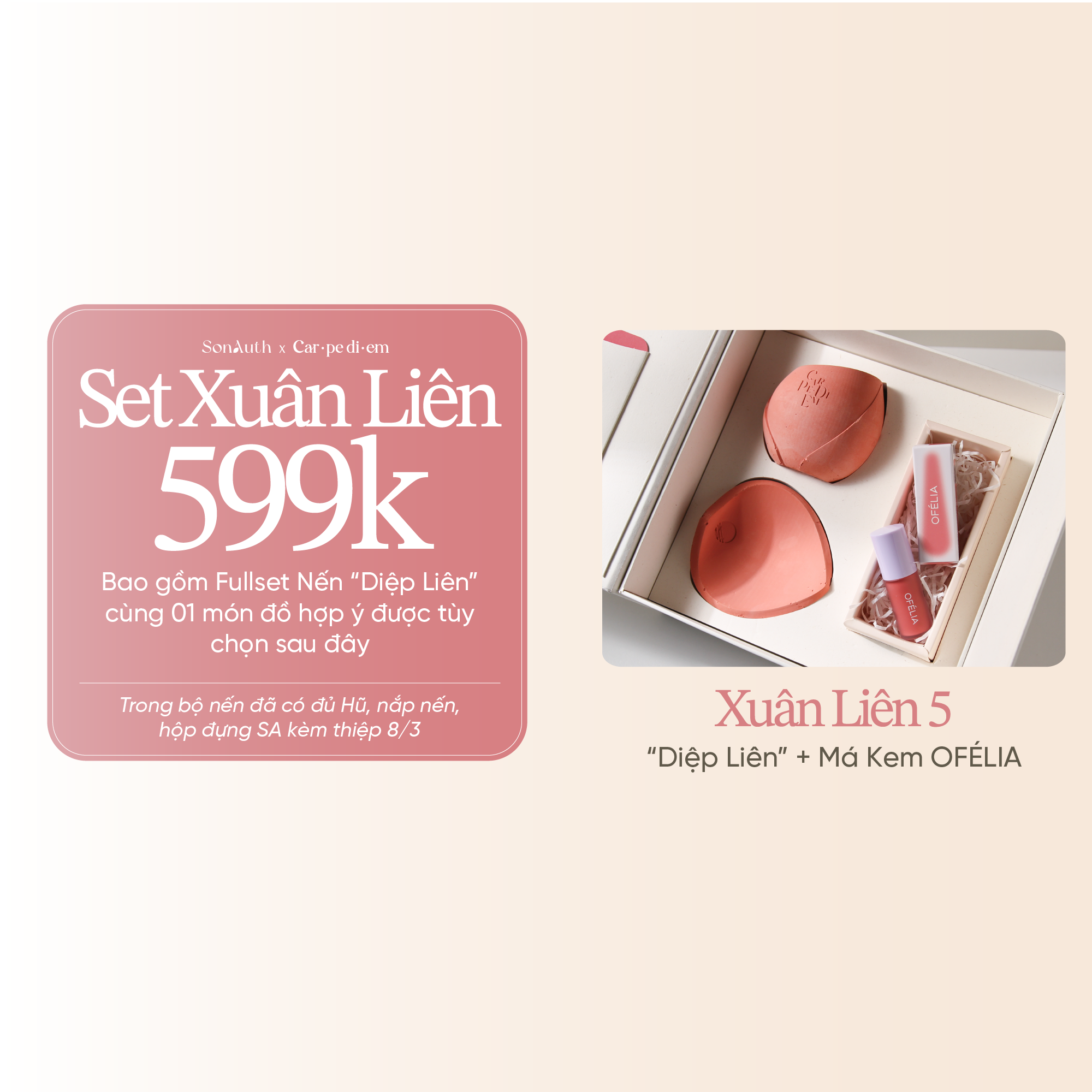 Set Nến Thơm CarpeDiem x SonAuth “Liên Hoa Khoe Sắc”