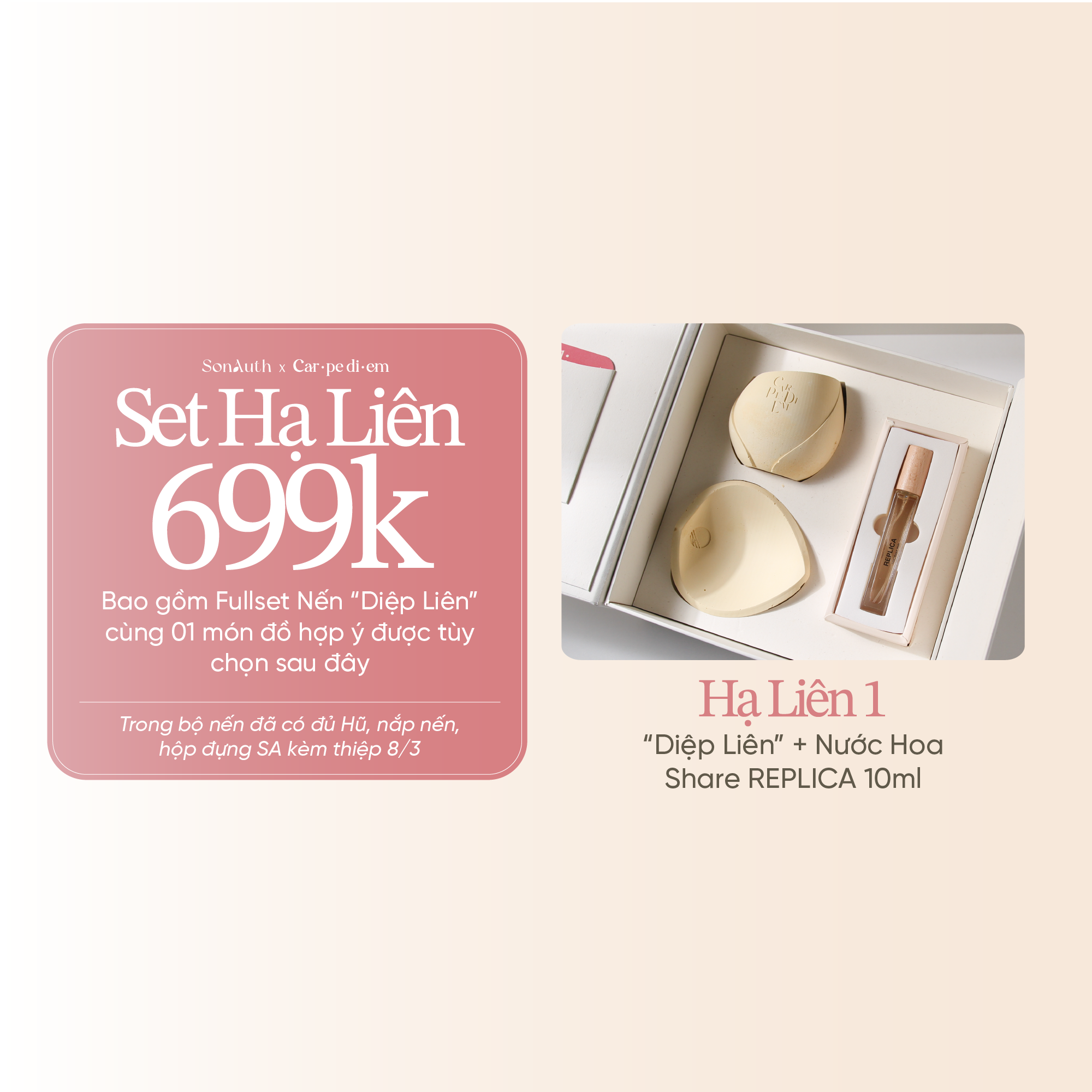 Set Nến Thơm CarpeDiem x SonAuth “Liên Hoa Khoe Sắc”