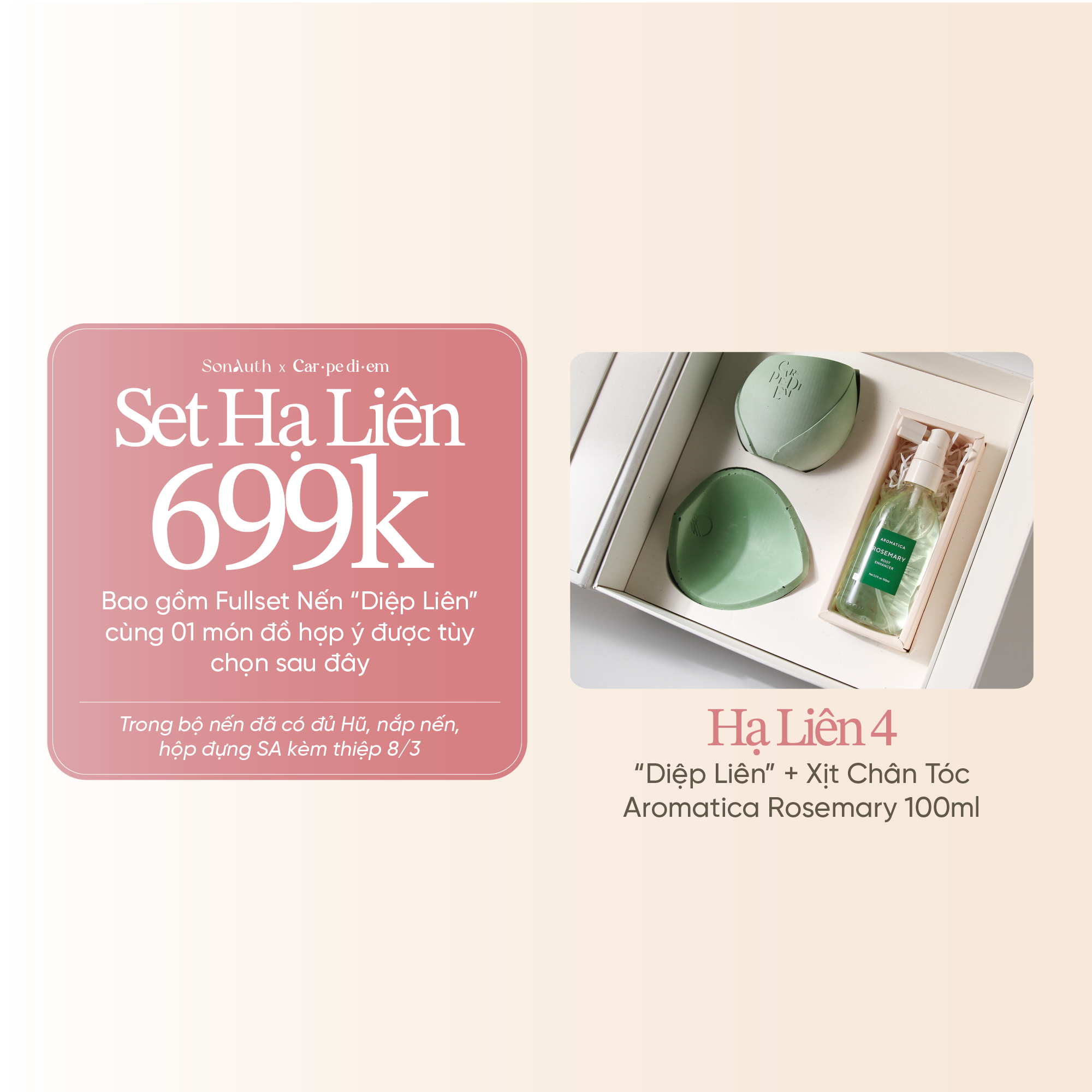 Set Nến Thơm CarpeDiem x SonAuth “Liên Hoa Khoe Sắc”