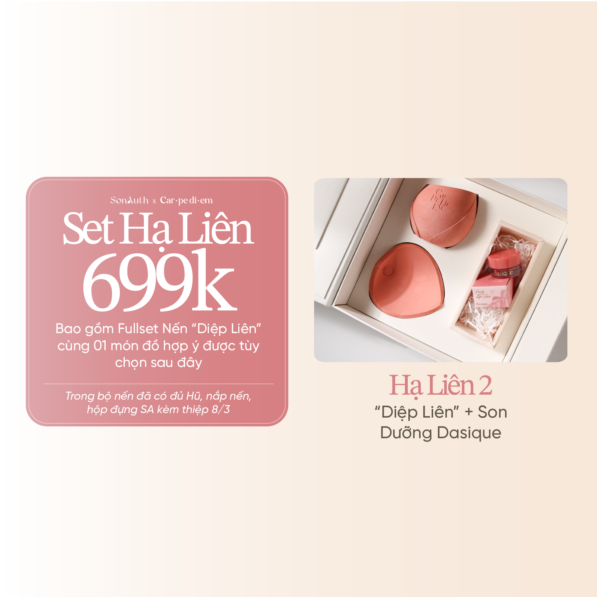 Set Nến Thơm CarpeDiem x SonAuth “Liên Hoa Khoe Sắc”