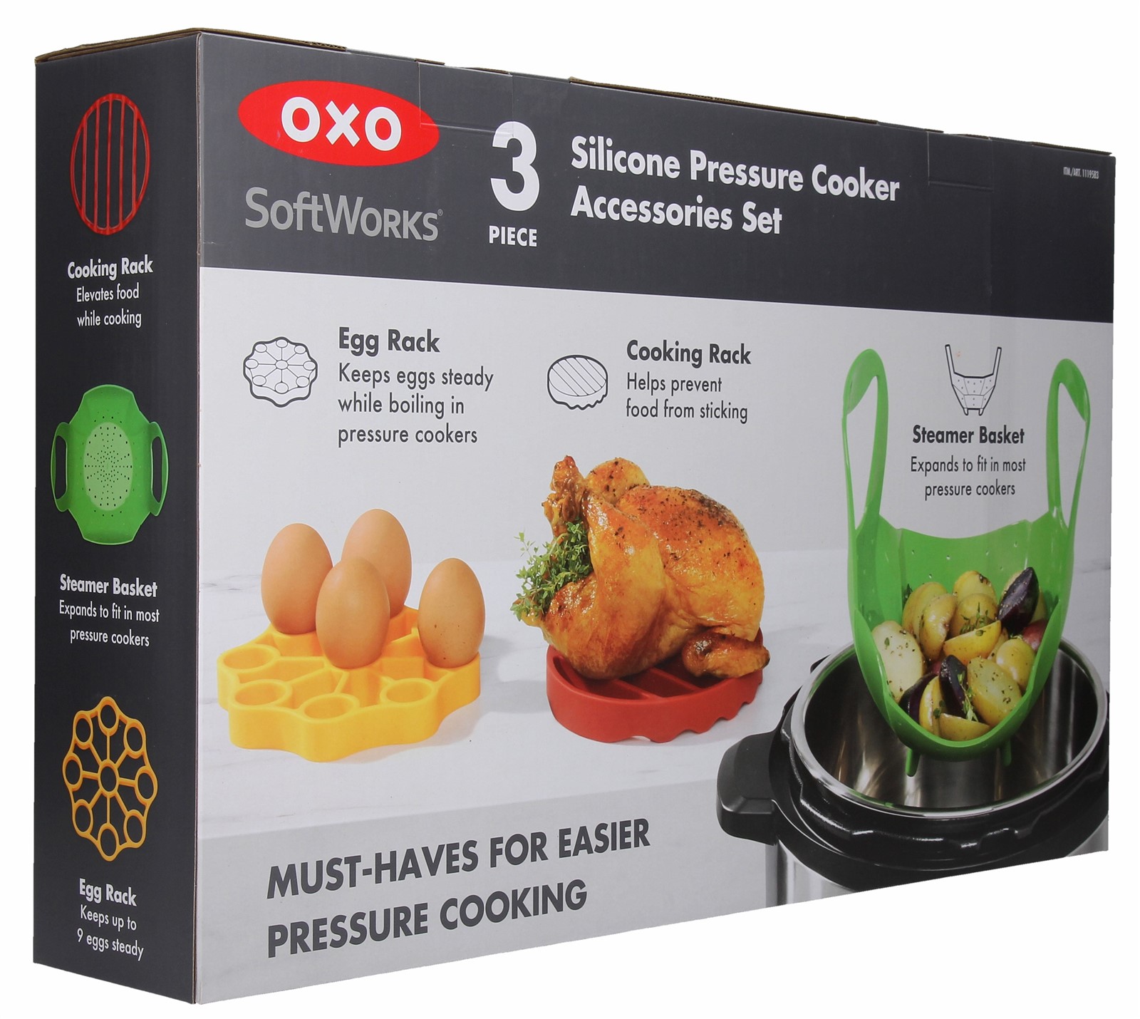 OXO Silicone Cooker Set 3 Piece - Dụng cụ nấu cho nồi áp suất