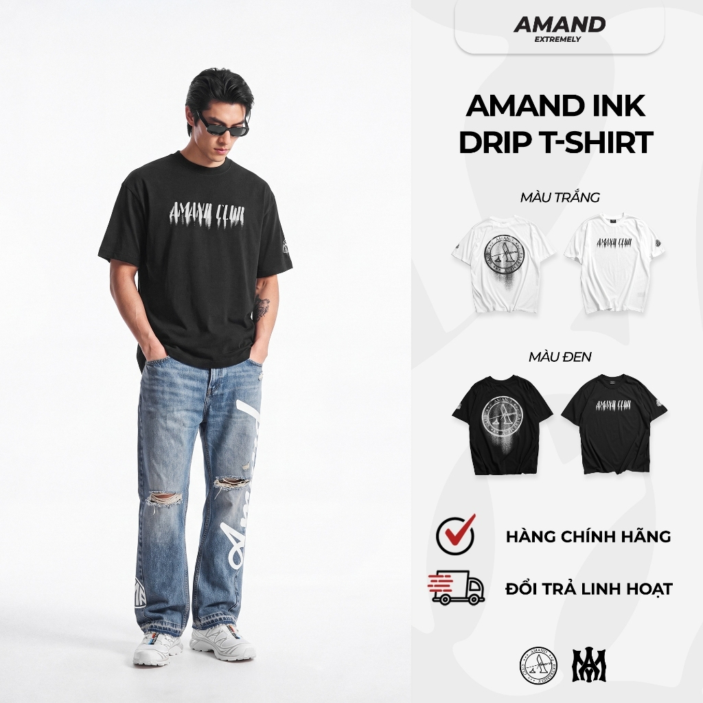 Áo Phông ngắn tay AMAND Ink Drip T-Shirt BST 2026 - ATC902