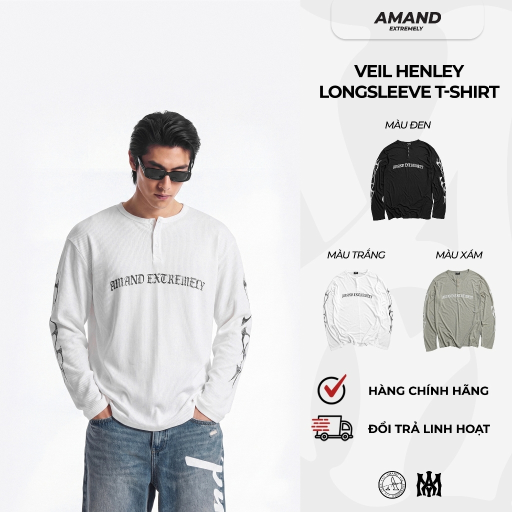 Áo Thun dài tay AMAND Veil Henley Longsleeve T-Shirt BST 2026 - ATD903