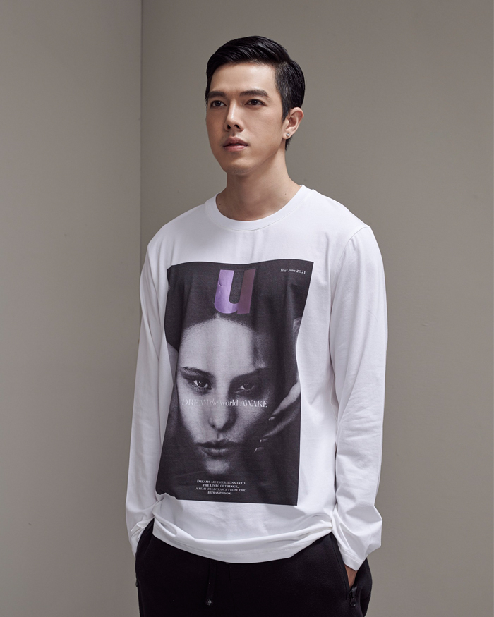 Faces Graphic Printed Long Sleeve T-Shirt