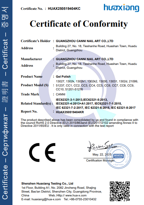 CANNI ĐẠT CHỨNG NHẬN CONFORMITÉ EUROPÉENNE (CE)
