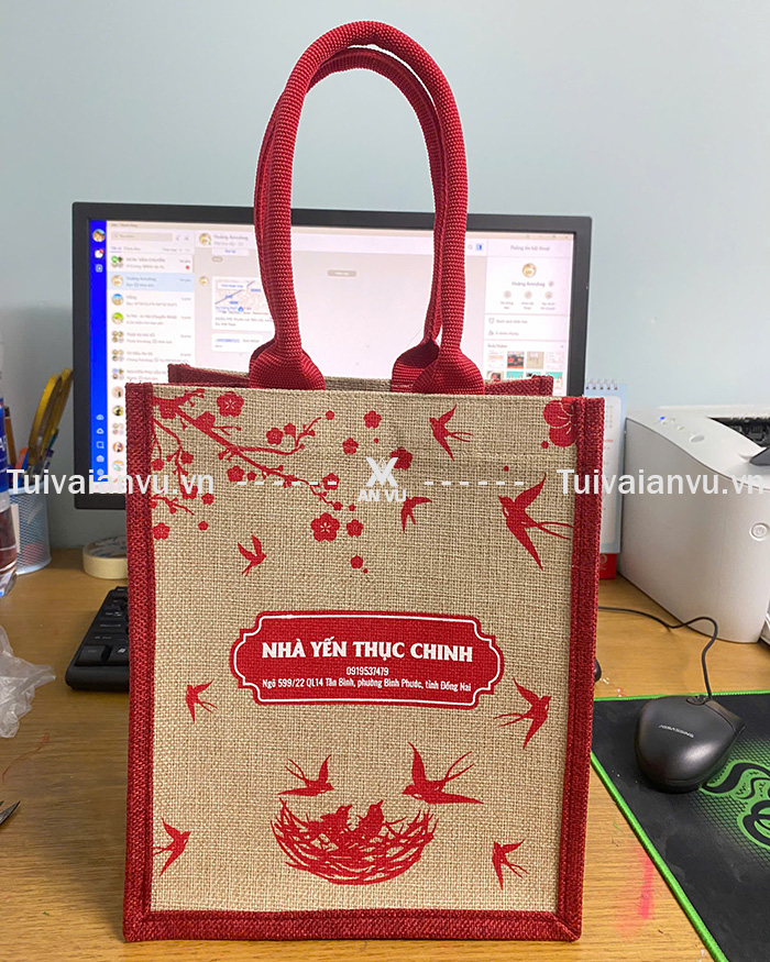 Túi vải đay nhà yến thục chinh - làm quà tặng khách hàng