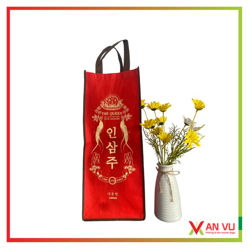 Mẫu túi vải không dệt đựng rượu