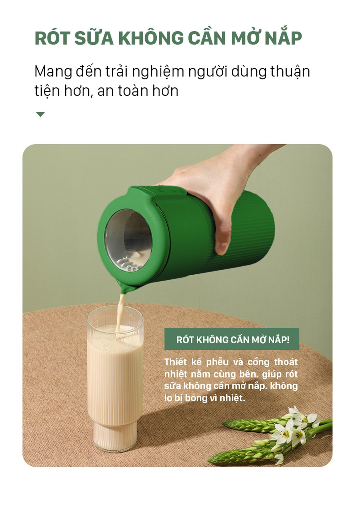 Máy làm sữa hạt mini SnapBee - Sản phẩm cao cấp, Nhỏ gọn, Đa năng, Không gây ồn