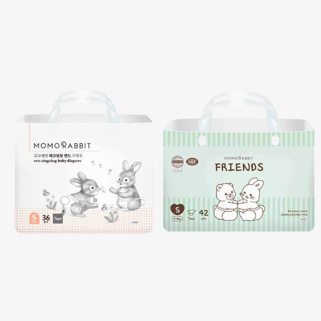 Phân biệt bỉm dán Momo Rabbit bản thường và Momo Rabbit bản Friends 