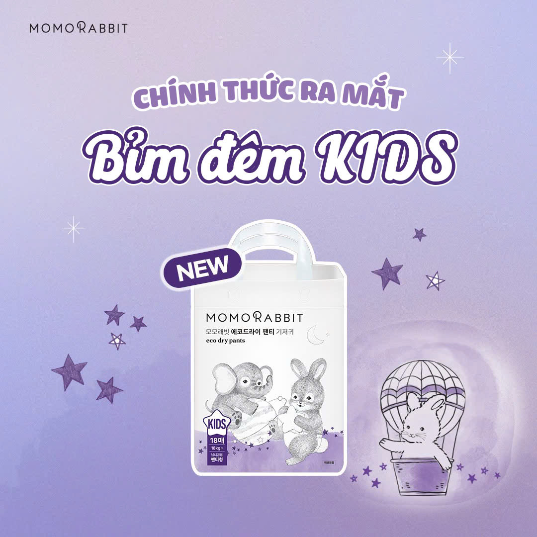 Momo Rabbit chính thức ra mắt bỉm đêm KIDS size 3XL