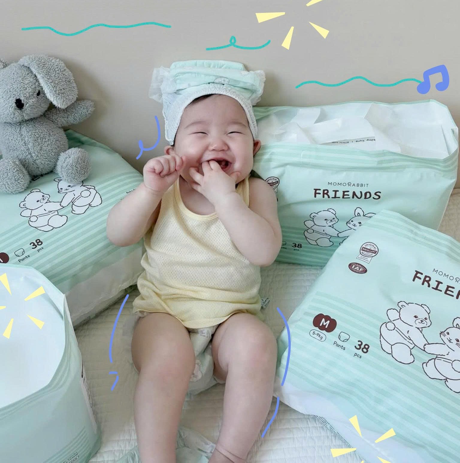 Siêu mỏng hay siêu thấm? Review bỉm mỏng Momo Rabbit Friends sau 1 tháng dùng