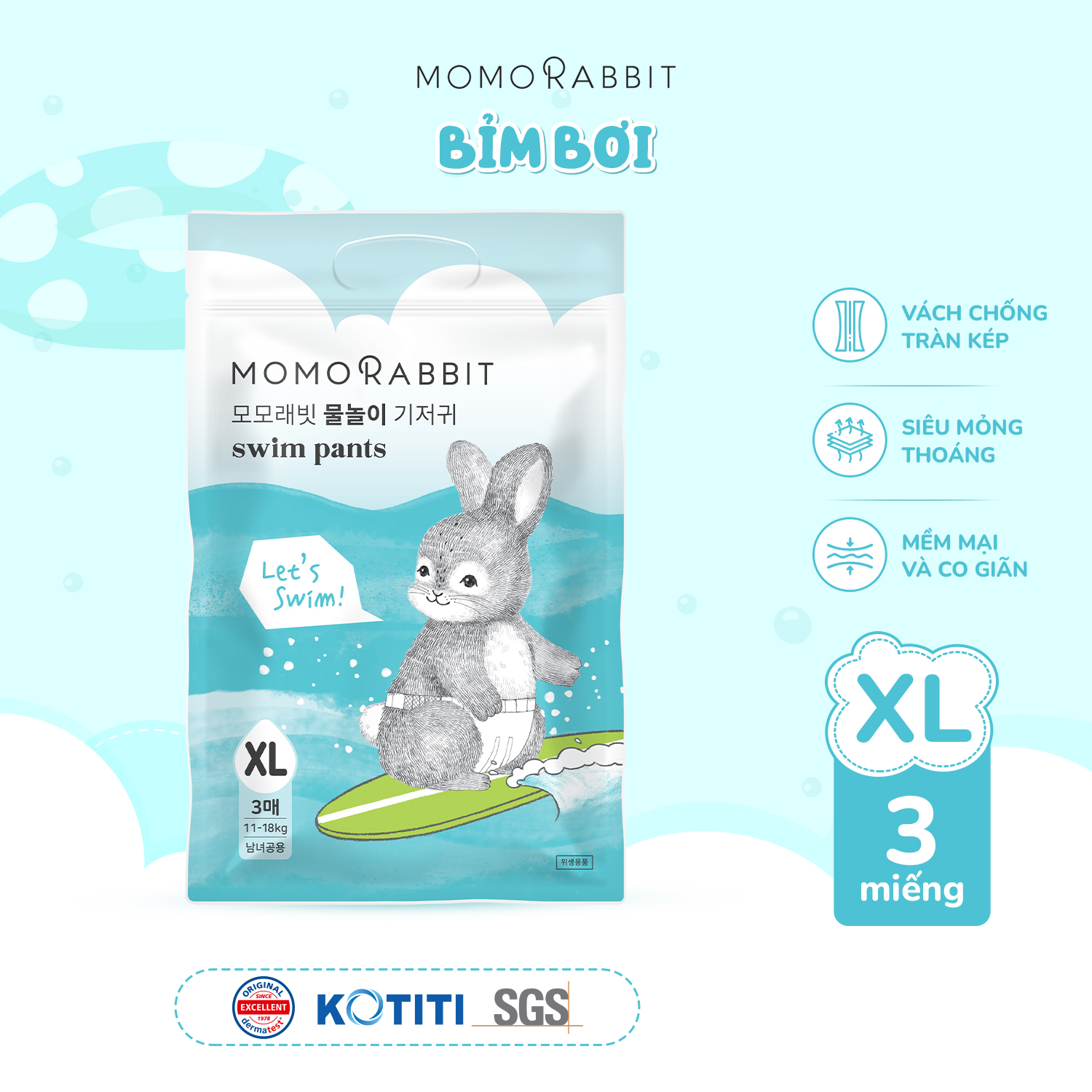 Bỉm bơi Momo Rabbit - XL3 - 11-18kg