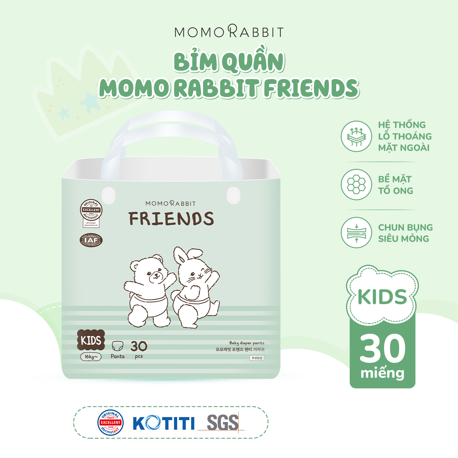 [MỚI] Bỉm quần - bản Friends - Size KIDs - 16kg~ - 30 miếng