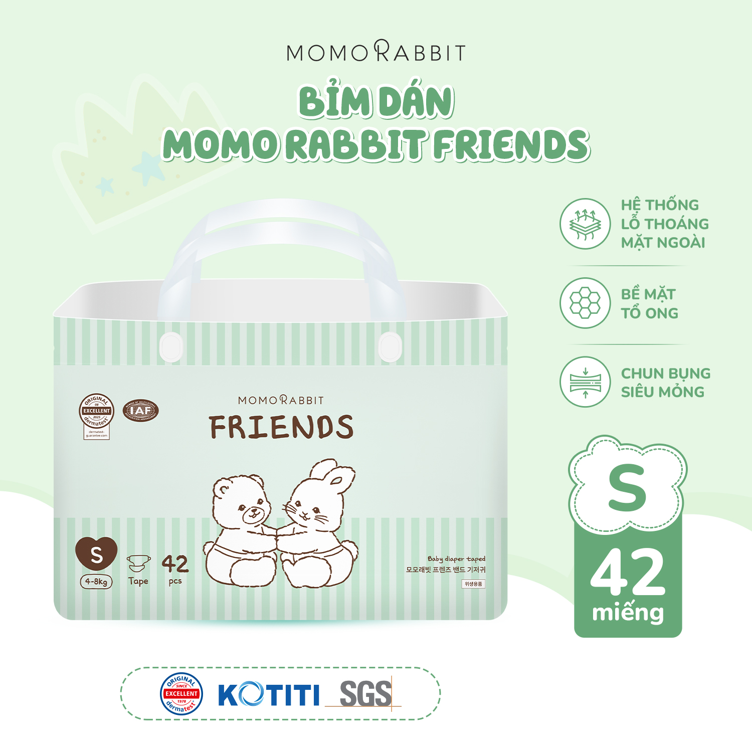 [MỚI] Bỉm dán - bản Friends - Size S - 4-8kg - 42 miếng
