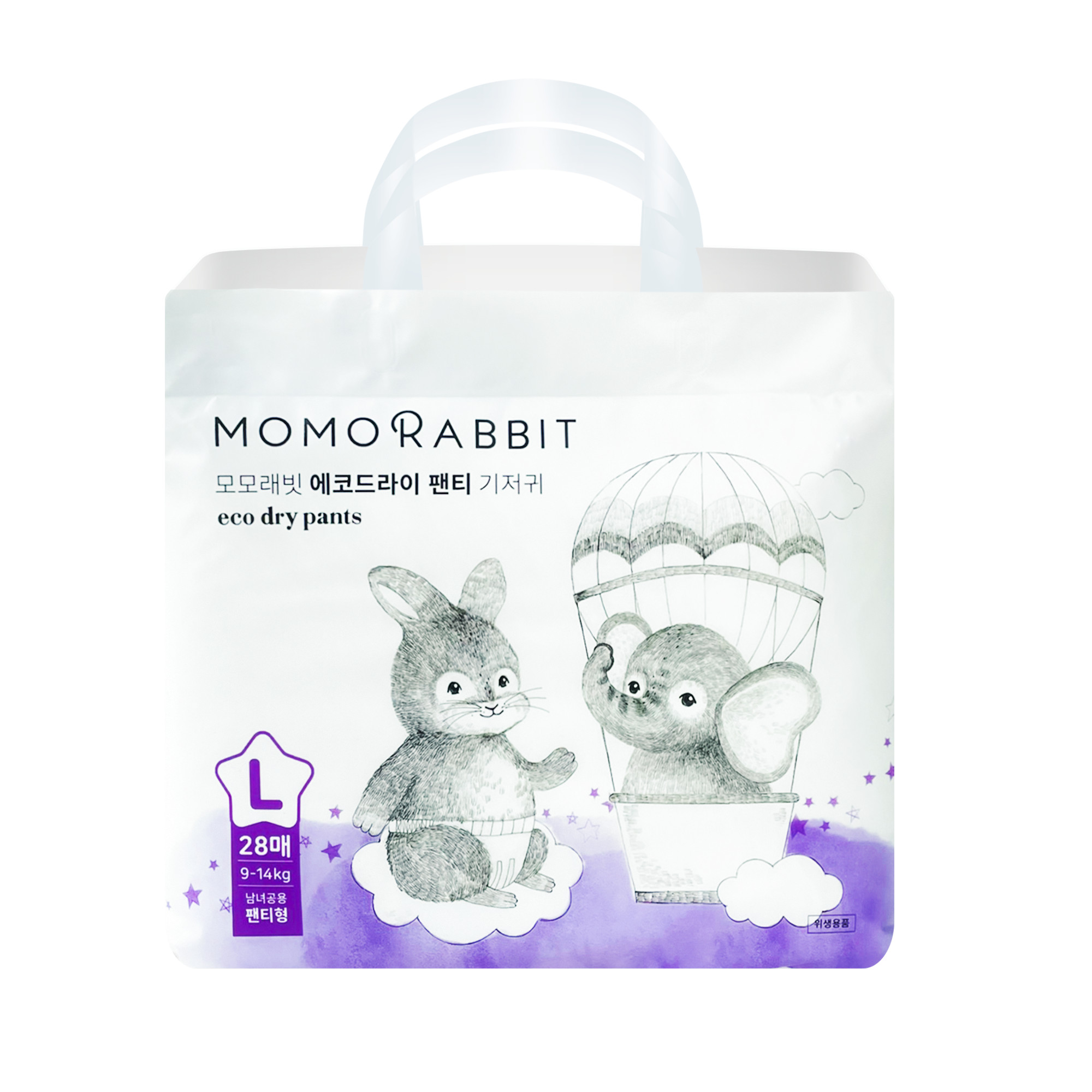 Bỉm quần ban đêm Momo Rabbit 2024 - L28 - 9 - 14kg