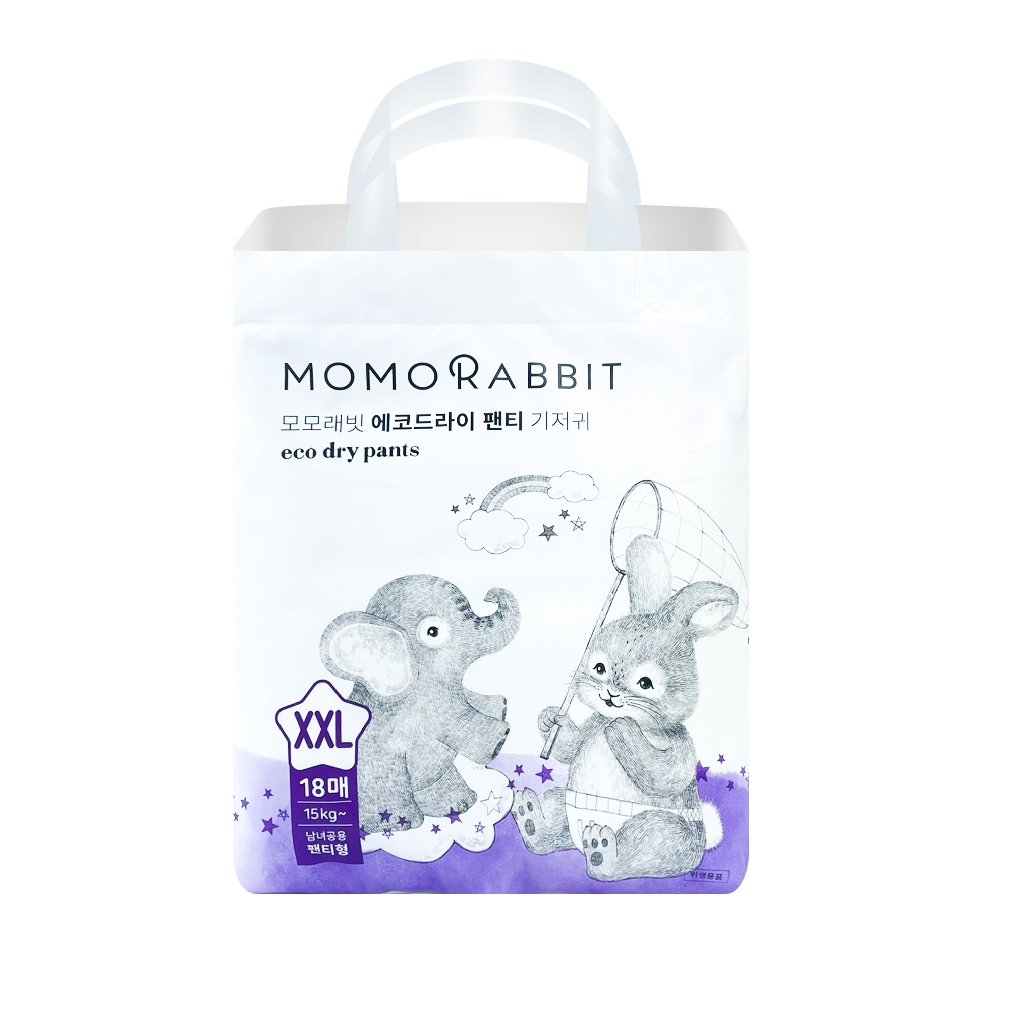 Bỉm quần ban đêm Momo Rabbit 2024 - XXL18 - 15kg++