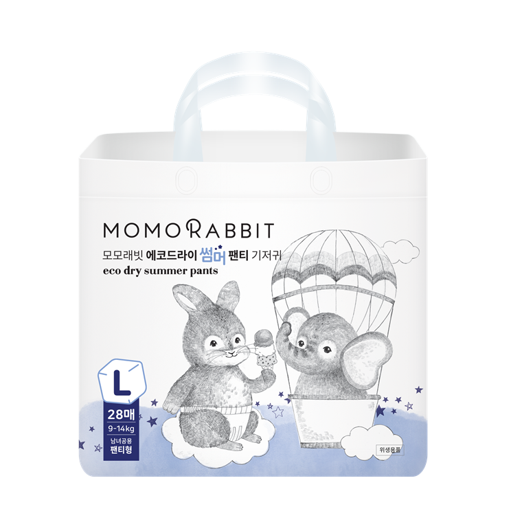 Bỉm quần đêm hè Momo Rabbit - L28 - 9- 14kg