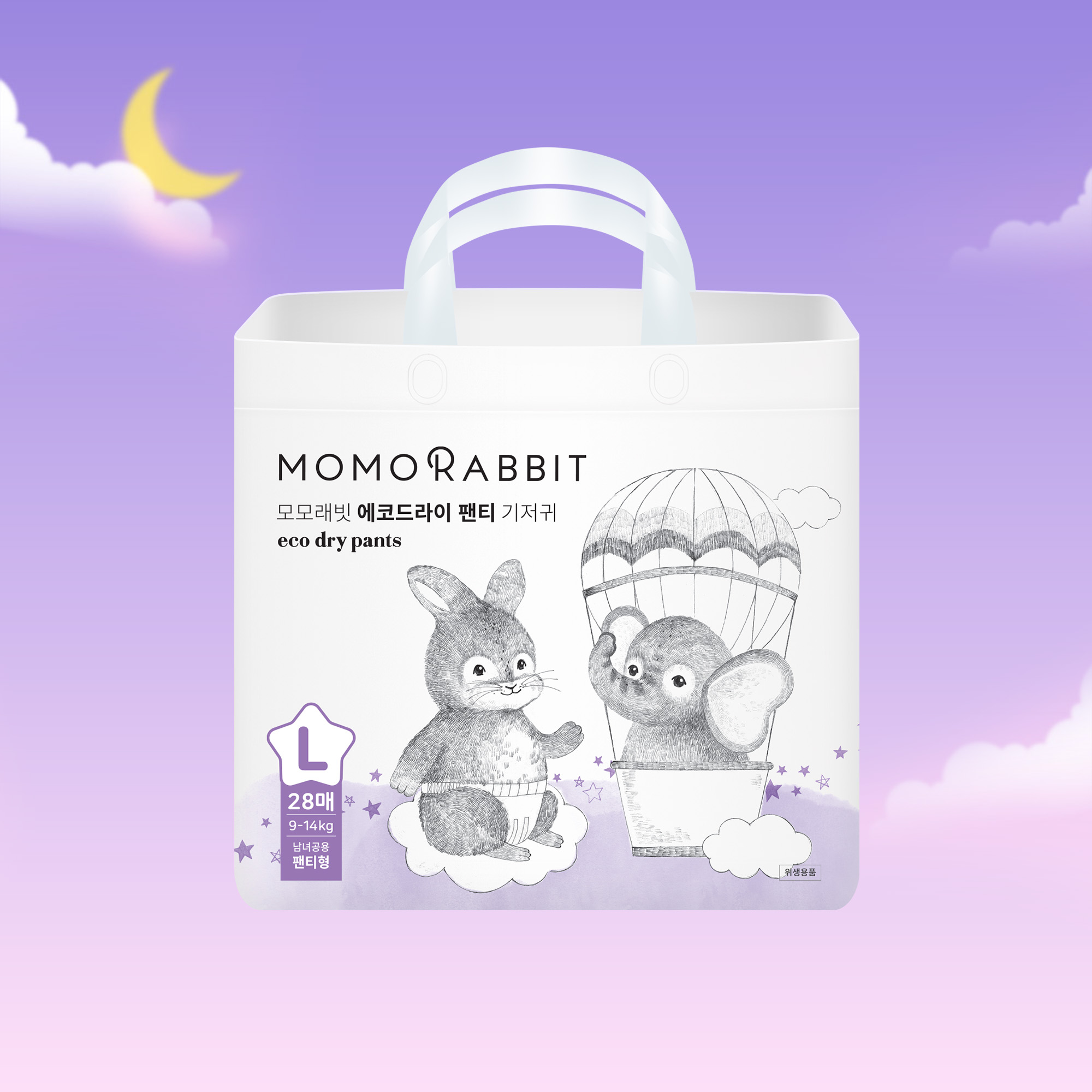 Bỉm quần ban đêm Momo Rabbit - L28 - 9 - 14kg