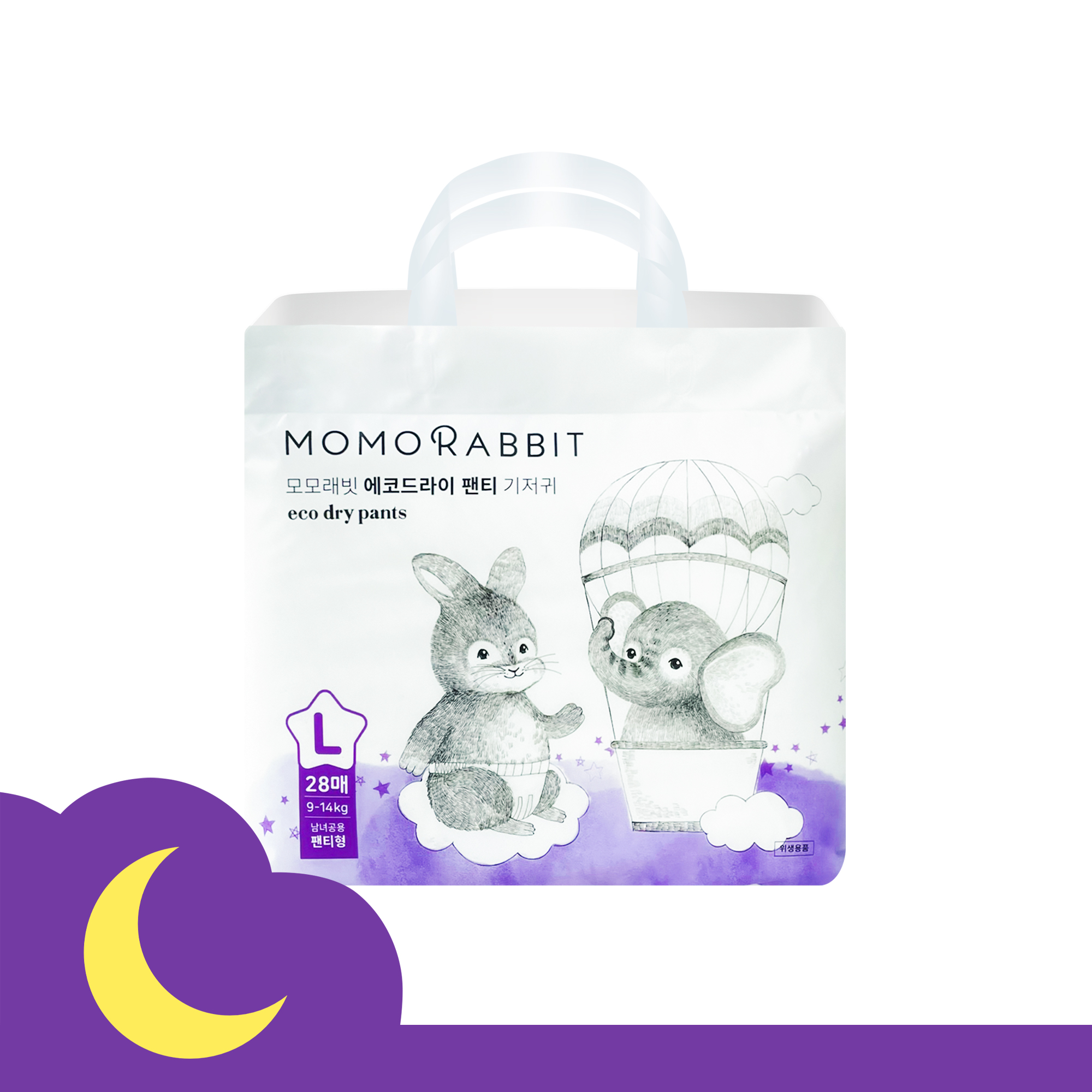 Bỉm quần ban đêm Momo Rabbit 2024 - L28 - 9 - 14kg