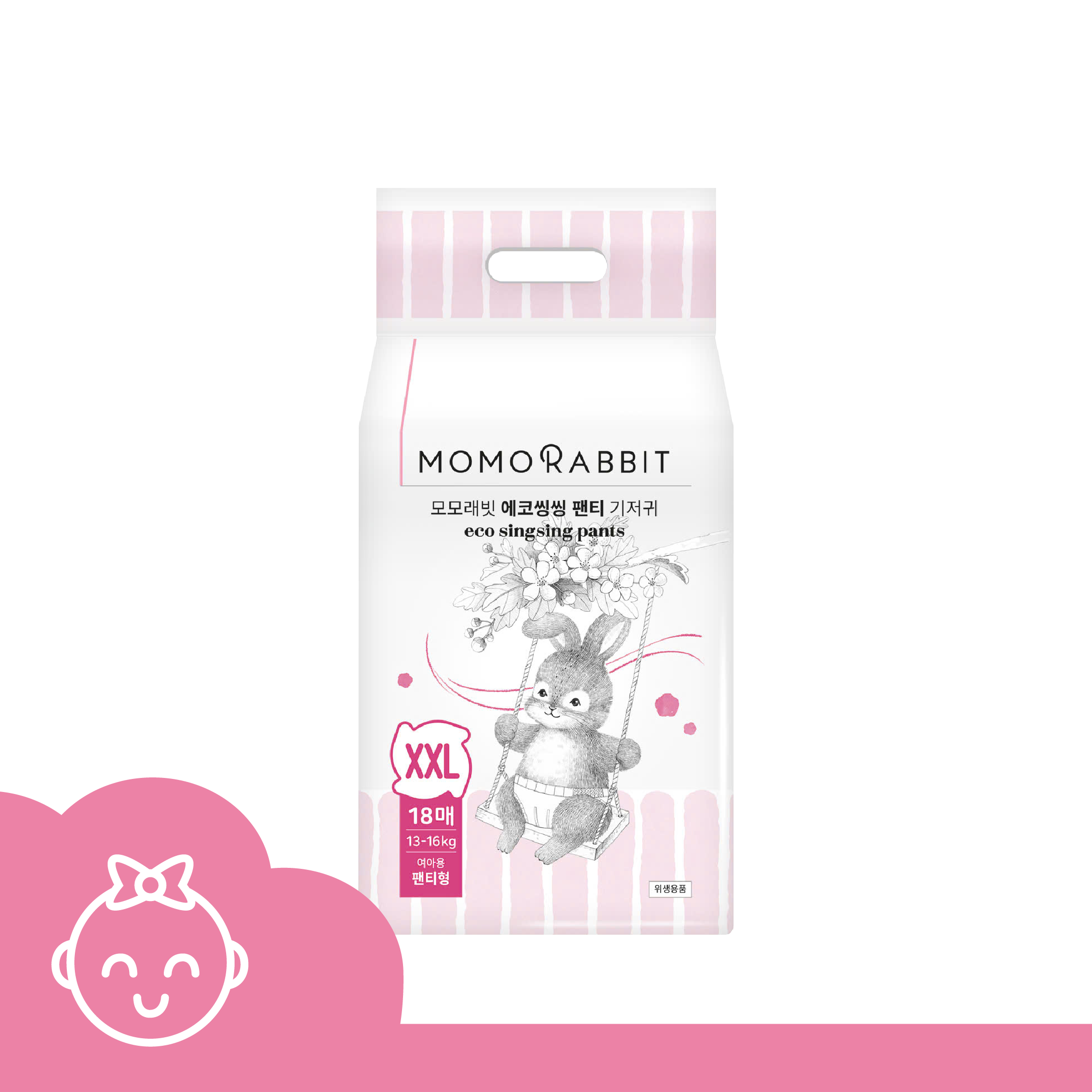 Bỉm quần bé gái Momo Rabbit 2025 - size XXL18 - 13kg++