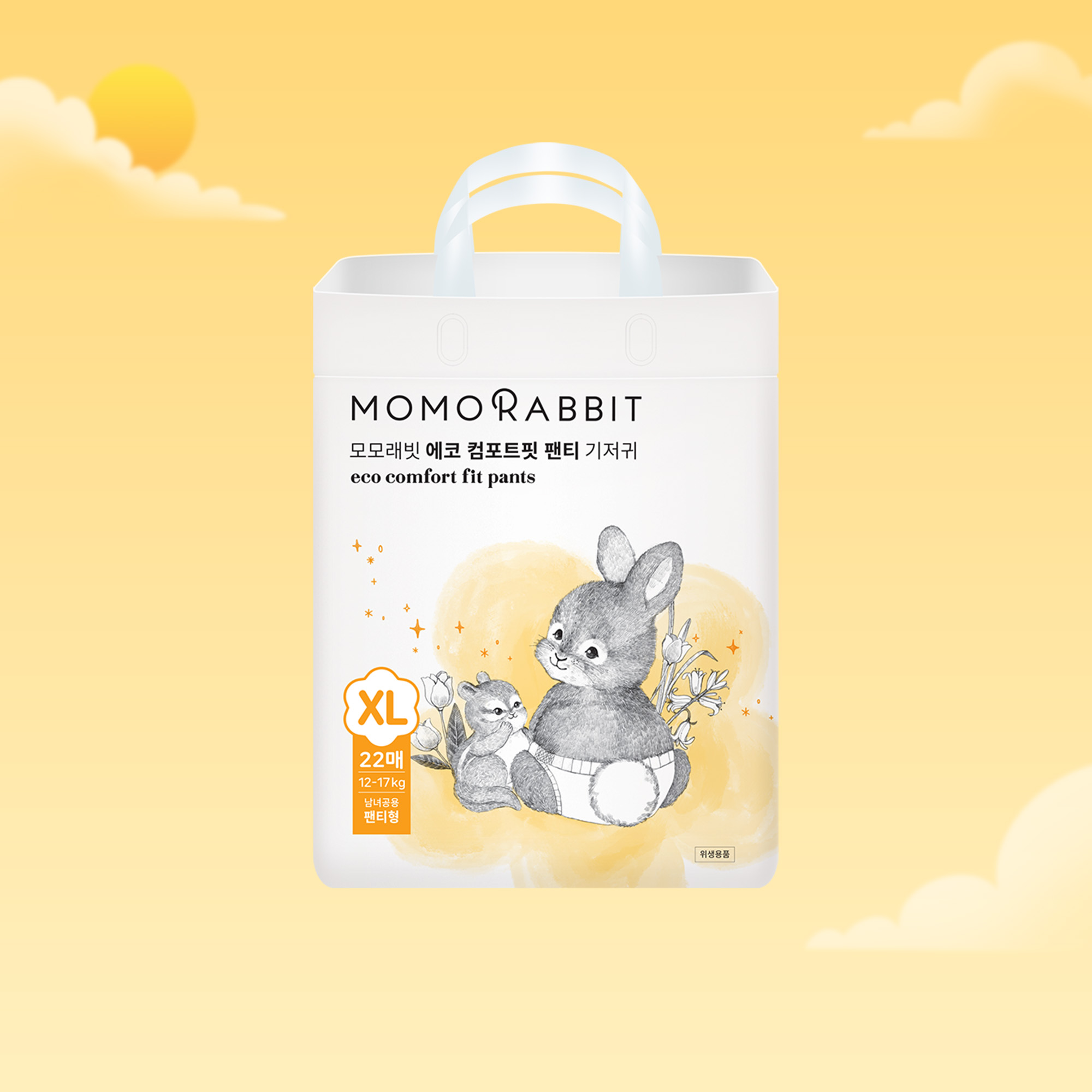 Bỉm quần Comfort Fit Momo Rabbit - XL22 - 12 - 17kg